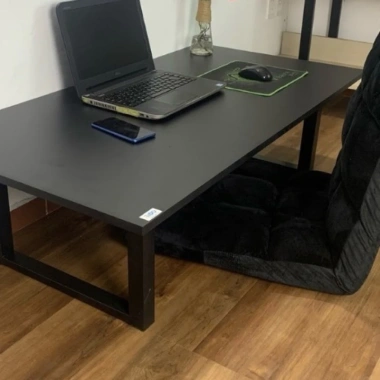 Bàn làm việc chân xếp gấp gọn, ngồi bệt khung sắt dày, mặt MDF melamin chống xước 100% Gia 190k