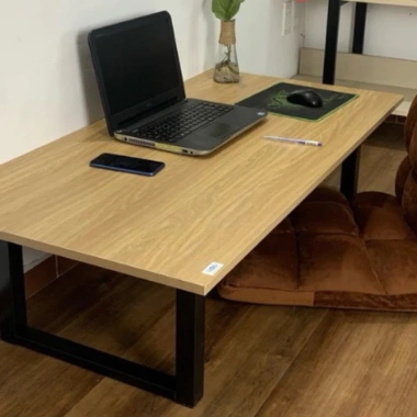 Bàn làm việc chân xếp gấp gọn, ngồi bệt khung sắt dày, mặt MDF melamin chống xước 100% Gia 190k