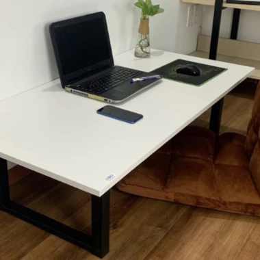 Bàn làm việc chân xếp gấp gọn, ngồi bệt khung sắt dày, mặt MDF melamin chống xước 100% Gia 190k