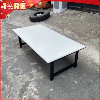 Bàn làm việc chân xếp gấp gọn, ngồi bệt khung sắt dày, mặt MDF melamin chống xước - 69k 6
