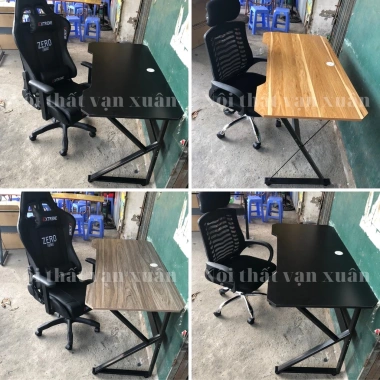 Bàn làm việc gaming chữ U KZ VX07-1 - Khung chắc, mặt uống cong, lỗ đi dây, giá 389.549 VND 2