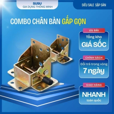 Bản lề chân bàn gấp gọn pat chân bàn thép dày 2.5mm chắc chắn, giá chỉ 21.000₫