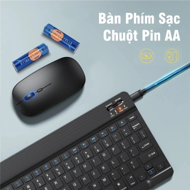 Bàn phím Bluetooth mini không dây kèm chuột, kết nối iPad, điện thoại, laptop - 59.900₫ 7