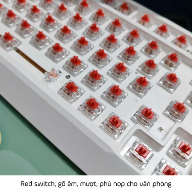 Bàn phím cơ không dây H98 Red Switch – Gõ êm, tiếng nhỏ, dùng văn phòng, 649.000₫ 5 Bàn phím cơ không dây H98 Red Switch – Gõ êm, tiếng nhỏ, dùng văn phòng, 649.000₫ 5
