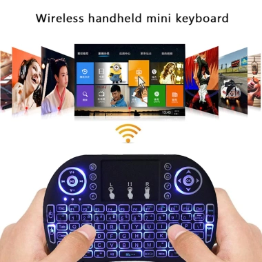 Bàn phím I8 không dây + chuột bay 2.4G, đèn nền Anh, cảm ứng TV Box PC – 102.300₫ 2
