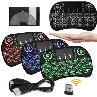 Bàn phím không dây đa màu kiêm chuột cảm ứng, pin lithium sạc, dùng cho Smart TV, TVbox, PC - Giá 105.000 VND 4
