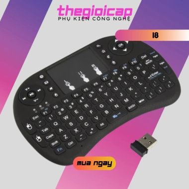 Bàn phím mini không dây kiêm chuột i8 cho TV box Smart TV Laptop - Giá 75.000₫