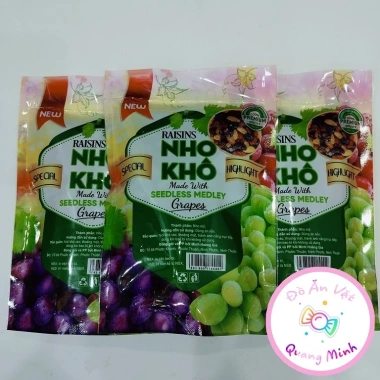Bán sỉ 1kg Nho khô ăn liền thơm ngon - Đồ ăn vặt Tết hot, giá chỉ 102.000₫