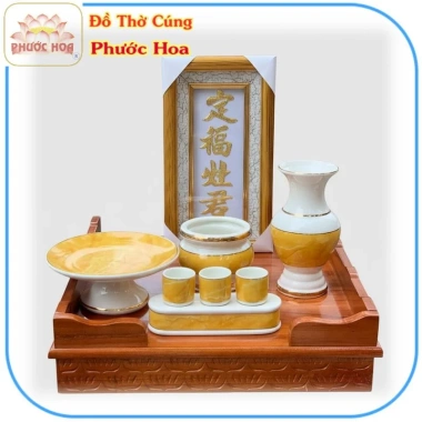 Bàn Thờ Ông Táo Bài Vị Dát Vàng 40x40cm Mâm Xoan Đào cánh gián Giá 449.000 Phước Hoa