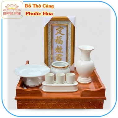 Bàn Thờ Ông Táo Bài Vị Dát Vàng 40x40cm Mâm Xoan Đào cánh gián Giá 449.000 Phước Hoa