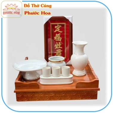 Bàn Thờ Ông Táo Bài Vị Dát Vàng 40x40cm Mâm Xoan Đào cánh gián Giá 449.000 Phước Hoa