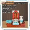 Bàn thờ ông Táo gỗ xoan ngang 48x30cm trọn bộ - Bộ sứ xanh Phước Hoa giá ưu đãi 1.380.000 VND 6