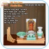 Bàn thờ ông Táo ngang 48cm gỗ xoan ke gỗ và bộ sứ xanh lục - Đồ thờ cúng Phước Hoa giá ưu đãi 1.38 triệu VNĐ 3