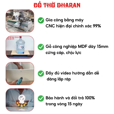 Ban thờ Thần Tài, Ông Địa, Cúng Phật, Thờ Ông Táo MS06-3 – Nhỏ gọn, phù hợp mọi không gian, 423k
