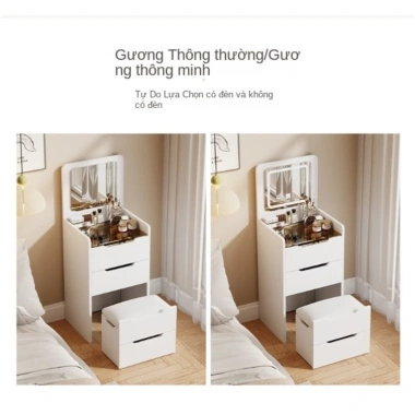 Bàn trang điểm đa năng phong cách kem, tủ đựng đồ nhỏ, lật tiện lợi, phù hợp phòng ngủ - Giá chỉ 2.470.200₫ 7