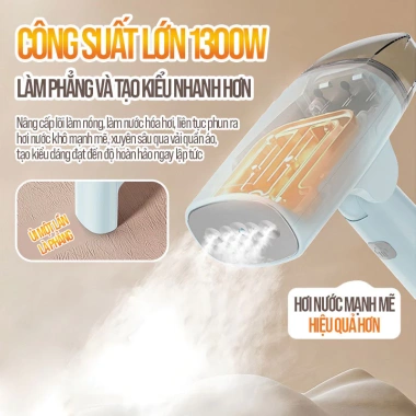 Bàn ủi hơi nước cầm tay 1.300W – Hơi mạnh, phẳng nhanh, gập gọn du lịch, giá ưu đãi 285k