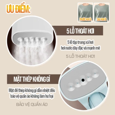 Bàn ủi hơi nước cầm tay 1.300W – Hơi mạnh, phẳng nhanh, gập gọn du lịch, giá ưu đãi 285k