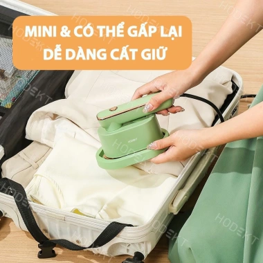 Bàn ủi hơi nước cầm tay 2 trong 1 HODEKT gấp gọn du lịch ủi khô và ủi nước tiện lợi giá 419.000
