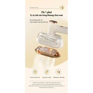 Bàn ủi hơi nước cầm tay BEAR GTJ-A12Z2 1.200W 100ml – ủi khô/hơi, khử trùng, làm phẳng, BH 18 tháng, 569.000₫