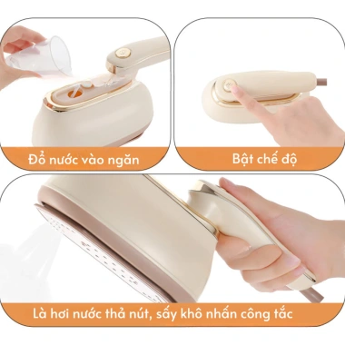 Bàn ủi hơi nước cầm tay cao cấp, công suất lớn, gọn nhẹ, dùng cho gia đình và du lịch, thẳng mọi loại vải - 479k 4