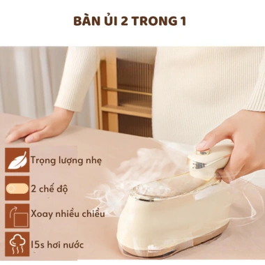 Bàn ủi hơi nước cầm tay cao cấp, công suất lớn, gọn nhẹ, dùng cho gia đình và du lịch, thẳng mọi loại vải - 479k 8