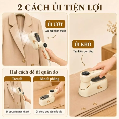 Bàn ủi hơi nước cầm tay Zlife chính hãng 1.000W mini, nóng nhanh, làm thẳng mọi loại vải - Giá chỉ 308.700₫ 5