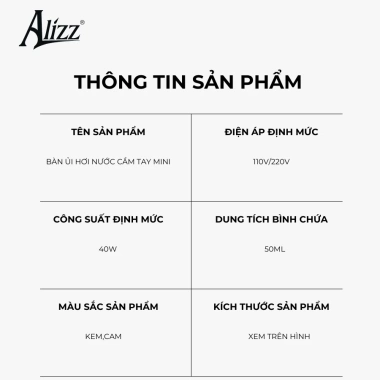 Bàn ủi hơi nước Mini 40W ALIZZ xịt nước xoay 360°, 2 mức nhiệt, giá 262.841 VND 6