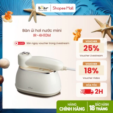 Bàn Ủi Hơi Nước Mini Bear DYD-J10Q1 IR-4H10M - Nhỏ Gọn Tiện Lợi, BH 18 Tháng, Hàng Chính Hãng, Giá 629k
