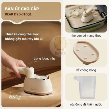 Bàn Ủi Hơi Nước Mini Bear DYD-J10Q1 IR-4H10M - Nhỏ Gọn Tiện Lợi, BH 18 Tháng, Hàng Chính Hãng, Giá 629k 3