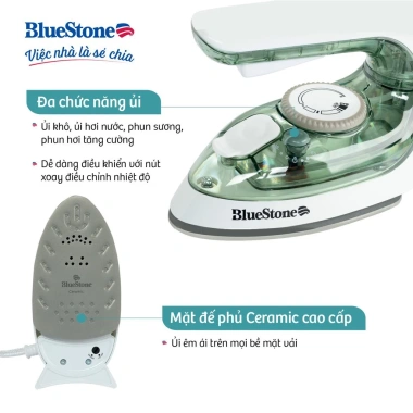 Bàn ủi hơi nước mini BlueStone SIB 3.819 1.200W – Phun hơi 10g/phút, bảo hành 2 năm, chỉ 549.000₫
