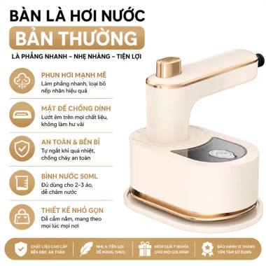 Bàn ủi hơi nước Mini Gấp Gọn MooLah - Đầu phun kép, phẳng mọi loại vải, chỉ 390k 10 Bàn ủi hơi nước Mini Gấp Gọn MooLah - Đầu phun kép, phẳng mọi loại vải, chỉ 390k 10