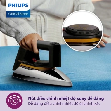 Bàn ủi khô Philips HD1.172/01 1.000W - Nhỏ gọn du lịch, ủi thẳng nhanh, đèn báo nhiệt - Giá chỉ 389k