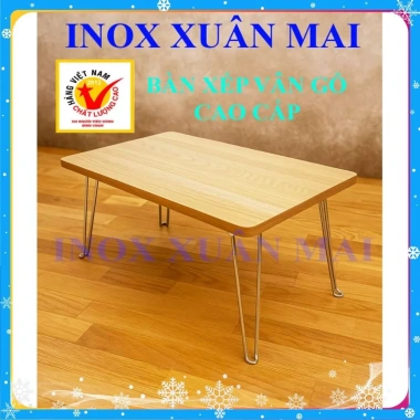 Bàn Xếp Gấp Gọn Học Sinh Vân Gỗ Cao Cấp Xuân Mai - Tiết Kiệm Không Gian Độ Bền Cao
