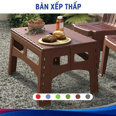 Bàn xếp thấp DUY TÂN nhựa PP TPE gấp gọn, nút chống trượt - Bàn nhỏ gia đình, dã ngoại, quán ăn 255.000 VND