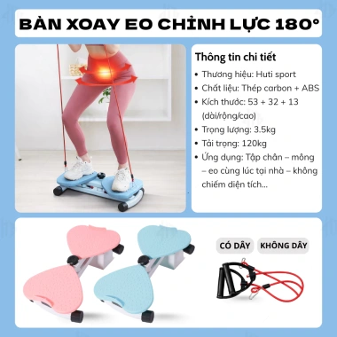 Bàn Xoay Eo Bụng Đa Năng 3 Trong 1 với Dây Kháng Lực, Massage Chân Tập Thể Dục Tại Nhà - Giá 459.000₫ 2