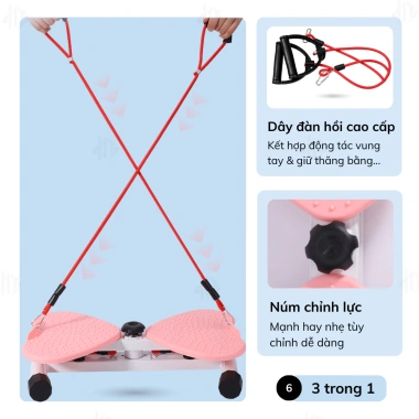 Bàn Xoay Eo Bụng Đa Năng 3 Trong 1 với Dây Kháng Lực, Massage Chân Tập Thể Dục Tại Nhà - Giá 459.000₫ 8