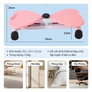 Bàn Xoay Eo Bụng Đa Năng 3 Trong 1 với Dây Kháng Lực, Massage Chân Tập Thể Dục Tại Nhà - Giá 459.000₫ 9