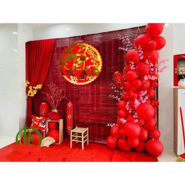 Bảng chữ Tết hoa tròn alu vàng gương nhũ 2 lớp Treo 40/50/60cm Giá ưu đãi 323.000 VND