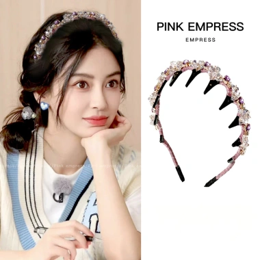 Băng đô gợn sóng kim cương giả nữ phụ kiện tóc thời trang rửa mặt – giá ưu đãi 68.000đ
