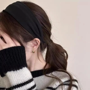 Băng đô vải mềm bản rộng phong cách Hàn Quốc - bờm cài tóc nữ dễ thương