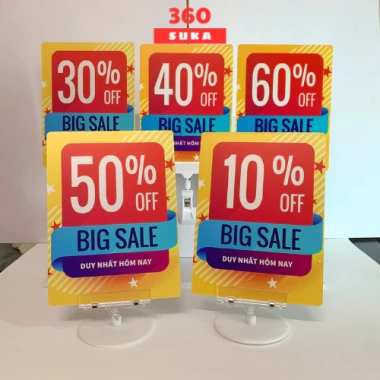Bảng giá tự ghi, khuyến mãi, sale giảm giá cho cửa hàng, siêu thị - Suka 360 10.000đ 5