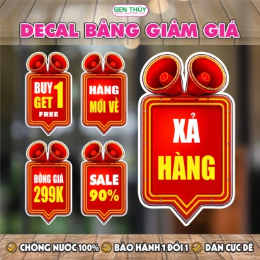 Bảng Giảm Giá Sale Off Decal Chống Nước - Dán Kính Tường - Hàng Mới Về Xả Hàng DCBB027