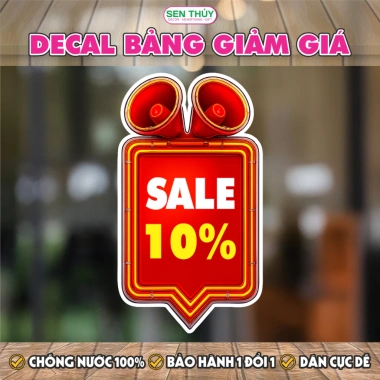 Bảng Giảm Giá Sale Off Decal Chống Nước - Dán Kính Tường - Hàng Mới Về Xả Hàng DCBB027