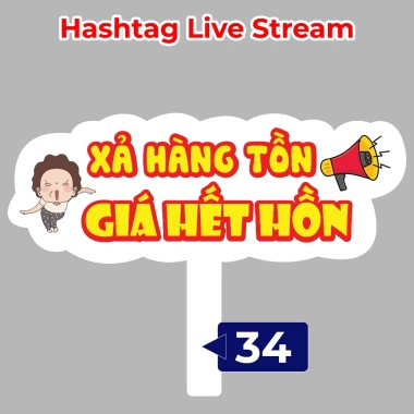 Bảng hashtag cầm tay LIVE STREAM BÁN HÀNG ONLINE chụp ảnh in xuôi ngược MS31-60 giá 25k 9