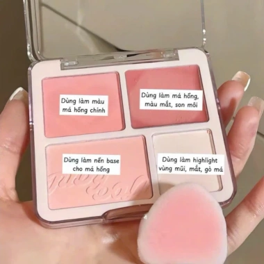 Bảng Phấn Má Judydoll 04 4 Ô Highlight Phấn Mịn Lấp Lánh và Tặng Mặt Nạ Hoa Quả - Giá Ưu Đãi 289.600₫