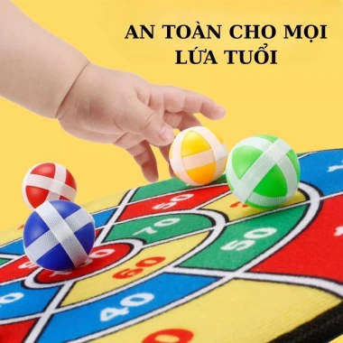 Bảng Phi Bắn Bóng Dính An Toàn cho Trẻ, Phát Triển Tay Mắt và 4 Bóng Tròn