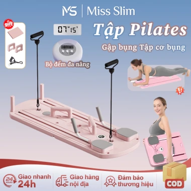 Bảng Pilates Đa Năng - Bánh Xe Gập Gọn Tập Bụng, Kéo Giãn Cơ, Kèm Đồng Hồ Hẹn Giờ - 599k