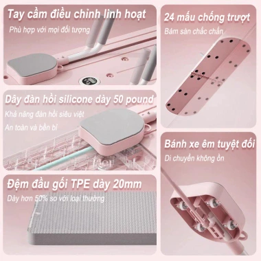Bảng Pilates Đa Năng - Bánh Xe Gập Gọn Tập Bụng, Kéo Giãn Cơ, Kèm Đồng Hồ Hẹn Giờ - 599k