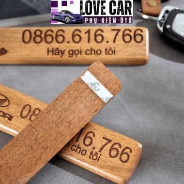 Bảng số điện thoại gỗ cao cấp ô tô – Gắn taplo, thiết kế đẹp, chỉ 36.000₫