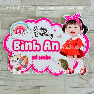 Bảng tên sinh nhật cho bé gái - Thiết kế ngọt ngào, giá ưu đãi 60.000đ 3 Bảng tên sinh nhật cho bé gái - Thiết kế ngọt ngào, giá ưu đãi 60.000đ 3